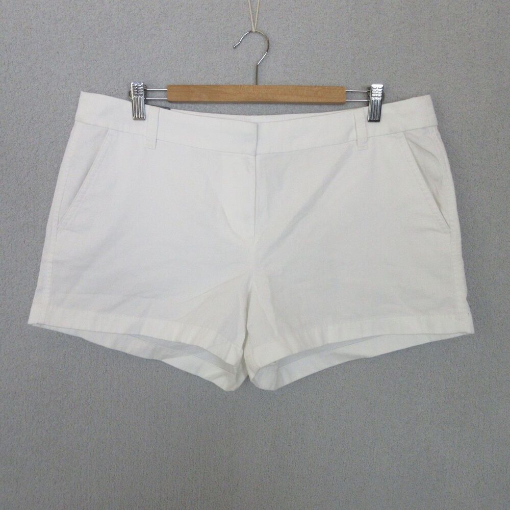 J.Crew Shorts Womens 14 3.5 Short Cotton White Chino Flat Front Pockets Casual‎
